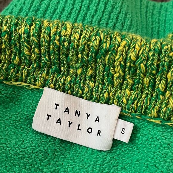 Tanya Taylor Avika Knit V-Neck Kelly Green Sweater - Picture 7 of 9